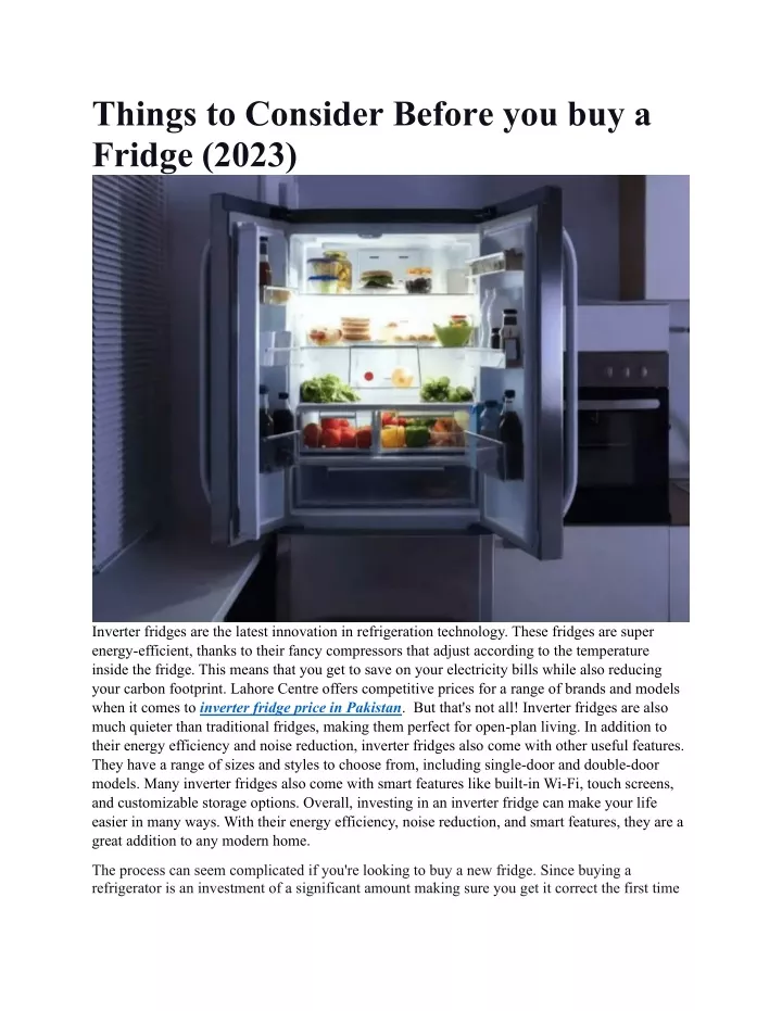 things to consider before you buy a fridge 2023