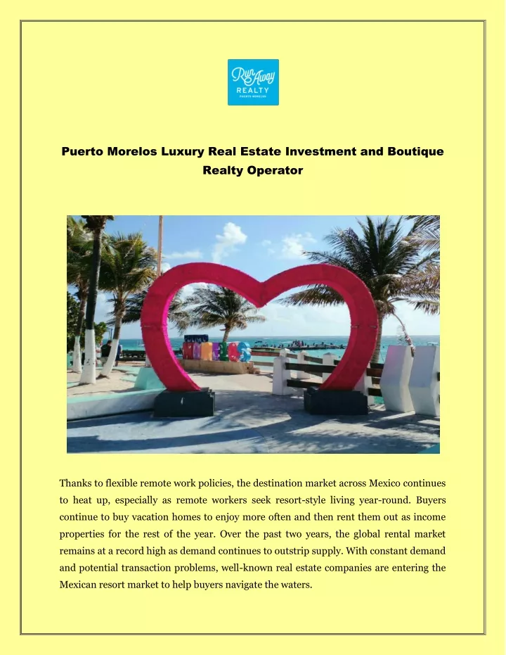 puerto morelos luxury real estate investment