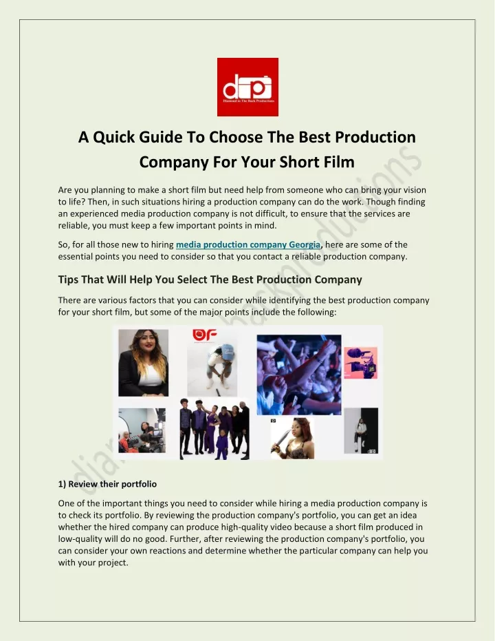 a quick guide to choose the best production