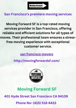 San Francisco's premiere moving services