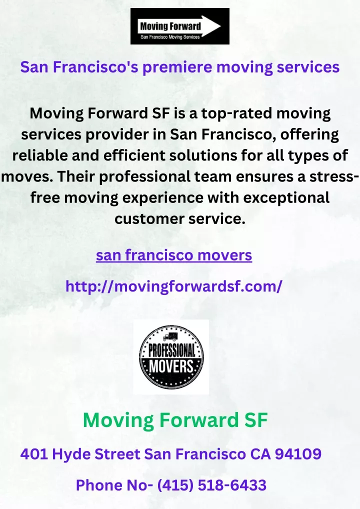 san francisco s premiere moving services