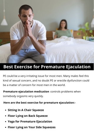 Best Exercise for Premature Ejaculation
