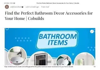 Find the Perfect Bathroom Decor Accessories for Your Home _ Cobuilds