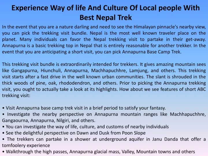experience way of life and culture of local