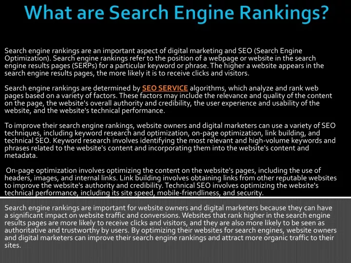 what are search engine rankings