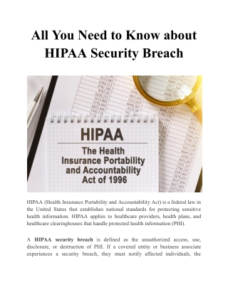 All You Need to Know about HIPAA Security Breach