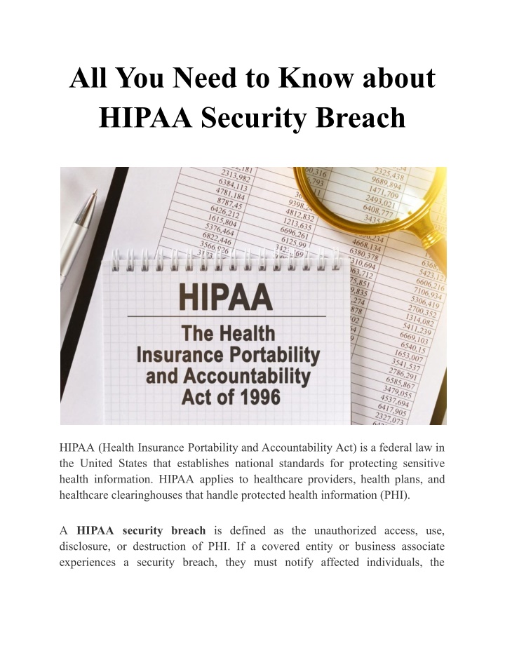 all you need to know about hipaa security breach