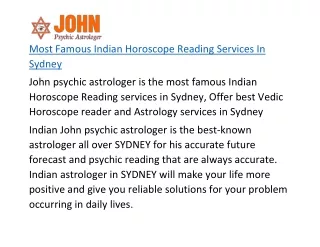 Most Famous Indian Horoscope Reading Services In Sydney