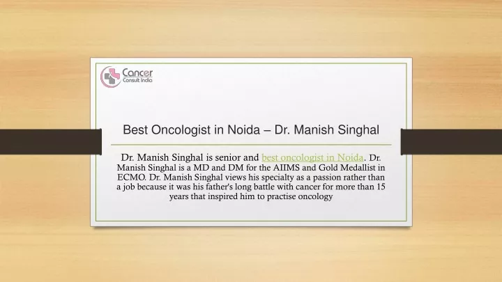 best oncologist in noida dr manish singhal
