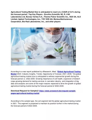 agricultural testing market size is anticipated