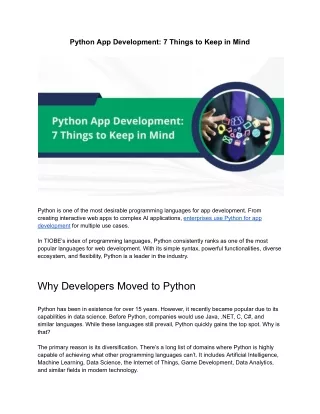 python app development 7 things to keep in mind