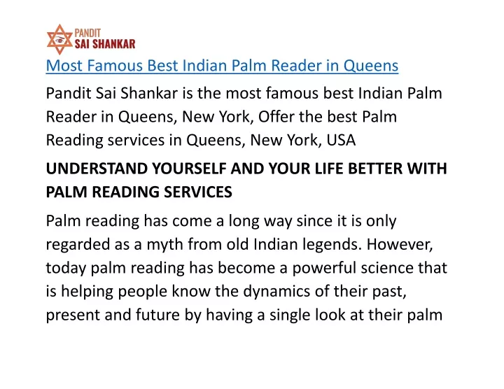 most famous best indian palm reader in queens