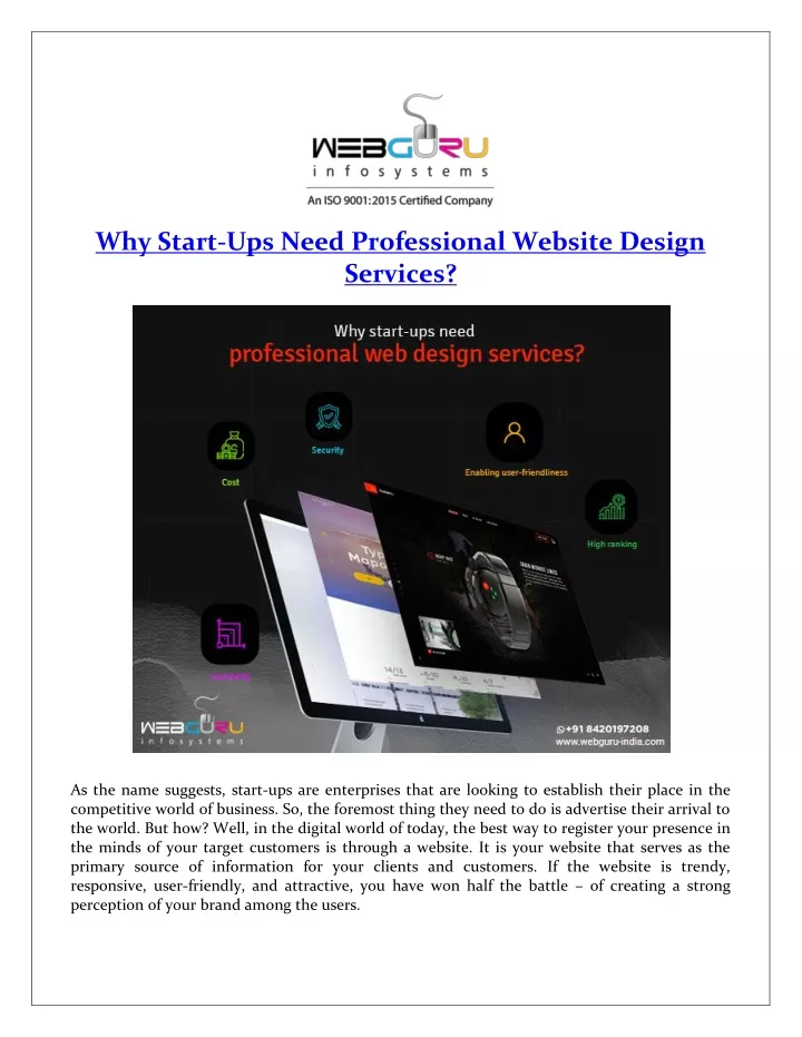 why start ups need professional website design