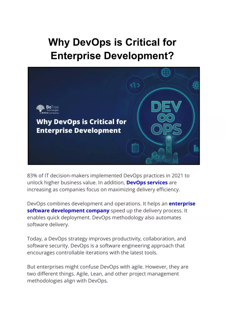 why devops is critical for enterprise development