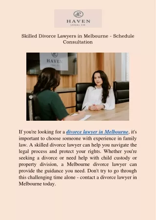 Skilled Divorce Lawyers in Melbourne - Schedule Consultation