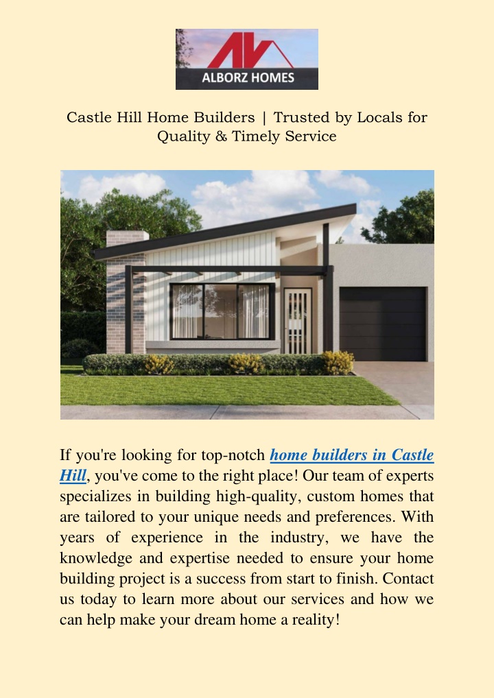 castle hill home builders trusted by locals