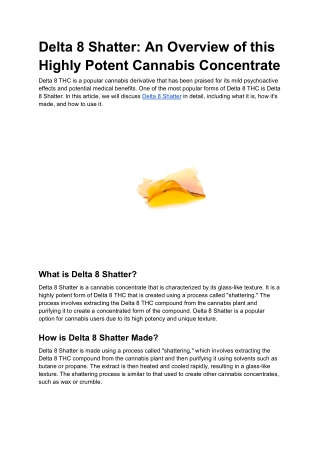 Delta 8 Shatter_ An Overview of this Highly Potent Cannabis Concentrate