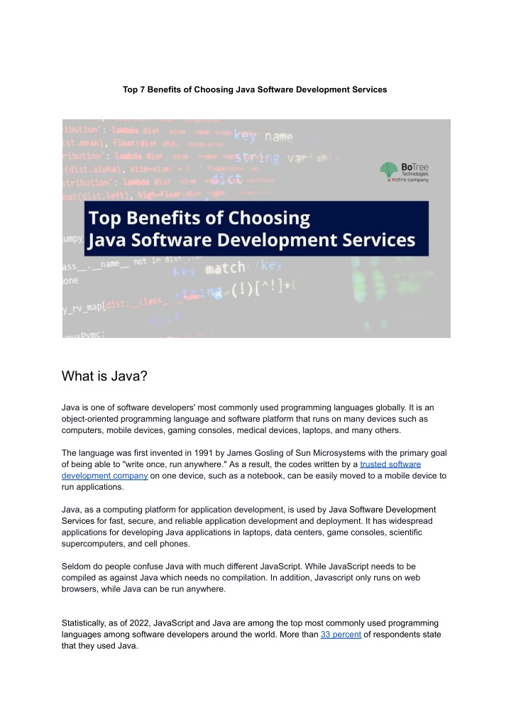 top 7 benefits of choosing java software
