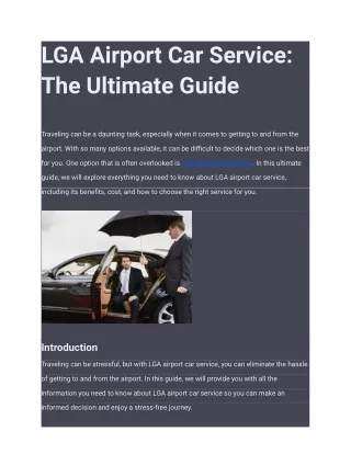 LGA Airport Car Service: The Ultimate Guide