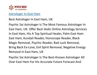 Top Indian Astrologer In East Ham