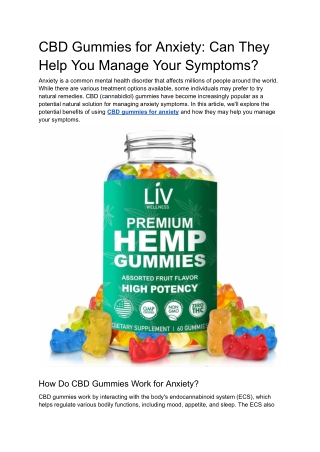 CBD Gummies for Anxiety_ Can They Help You Manage Your Symptoms_