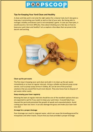 tips for keeping your yard clean and healthy