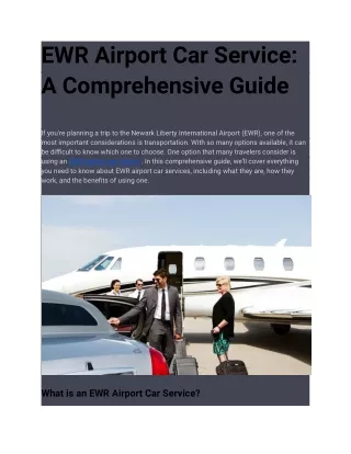 EWR Airport Car Service: A Comprehensive Guide