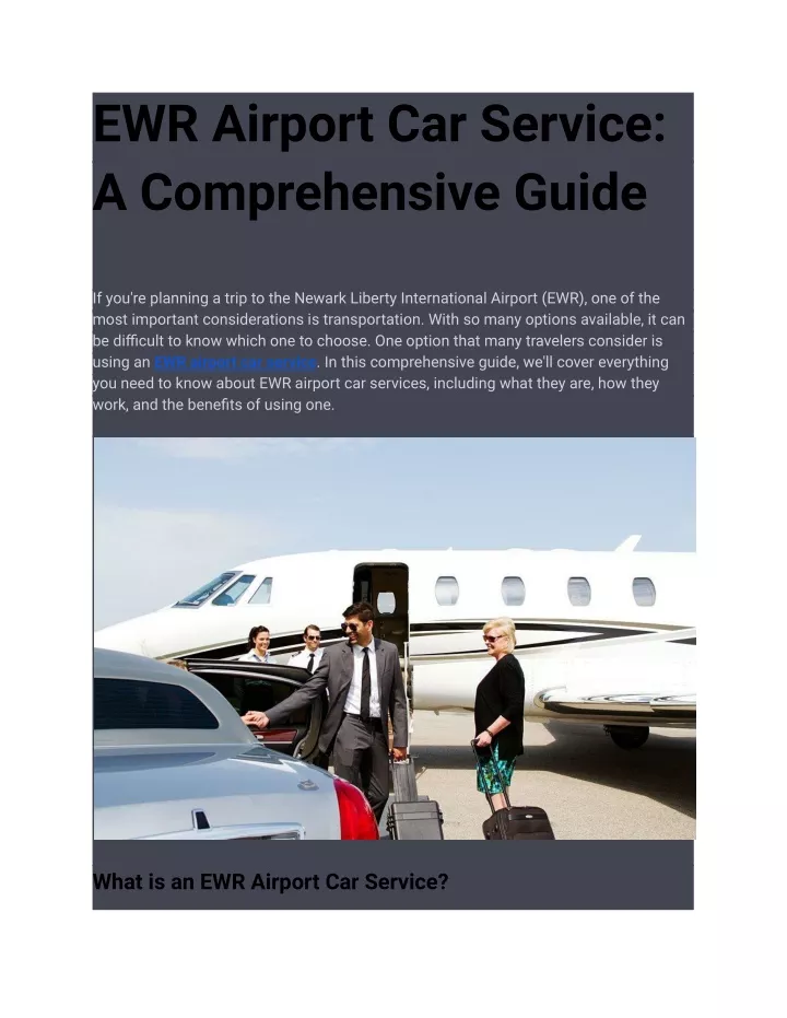 ewr airport car service a comprehensive guide