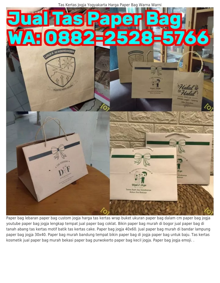 tas kertas jogja yogyakarta harga paper bag warna