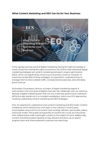 what content marketing and seo can do for your