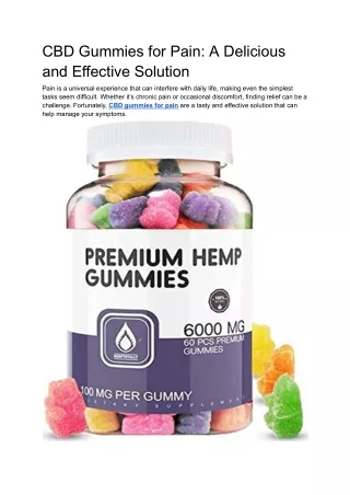 CBD Gummies for Pain_ A Delicious and Effective Solution