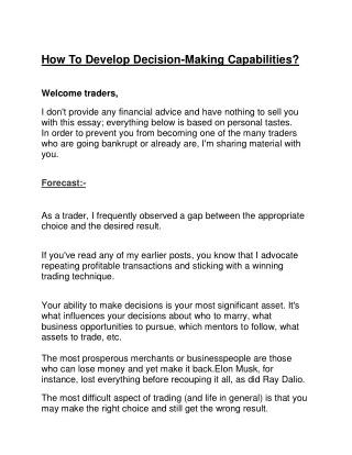 How To Develop Decision-Making Capabilities