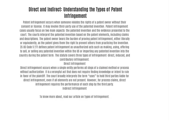 direct and indirect understanding the types