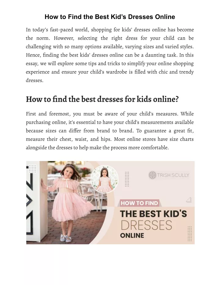 how to find the best kid s dresses online