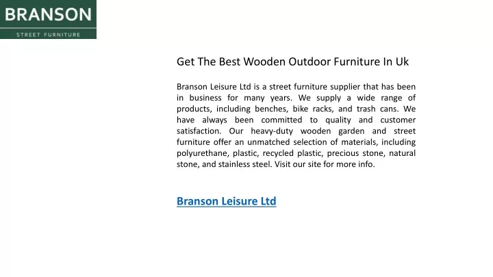 get the best wooden outdoor furniture in uk