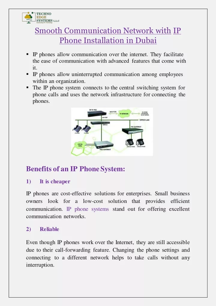 smooth communication network with ip phone