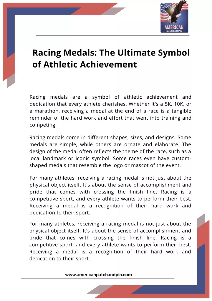 racing medals the ultimate symbol of athletic