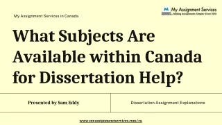 What Subjects Are Available within Canada for Dissertation Help