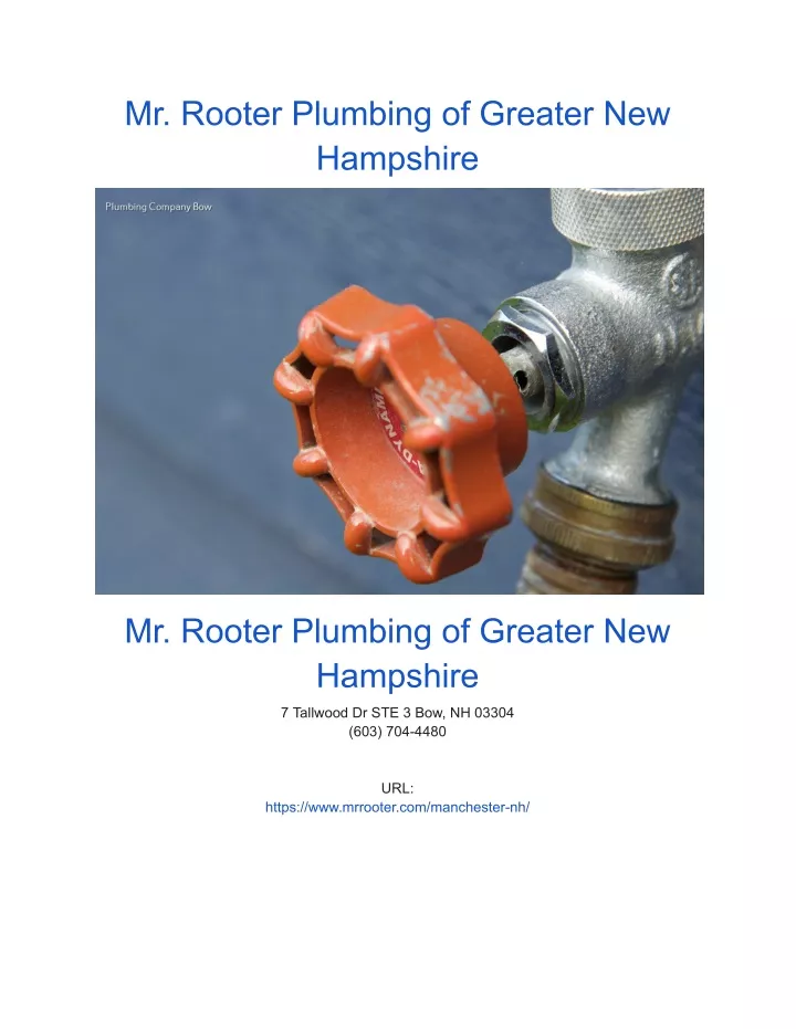 mr rooter plumbing of greater new hampshire
