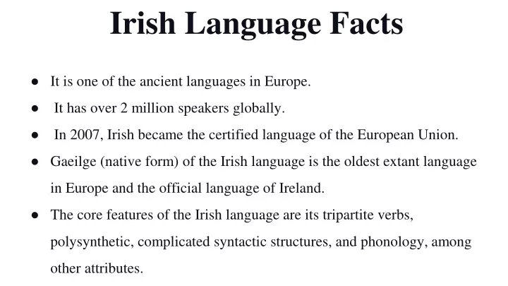 irish language facts