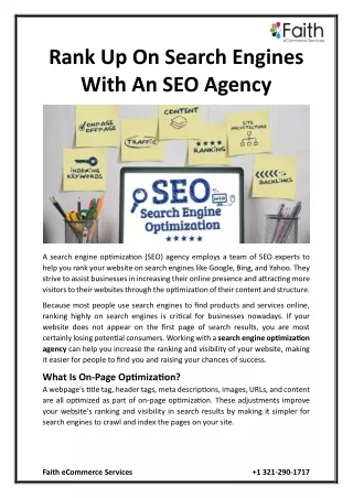 rank up on search engines with an seo agency