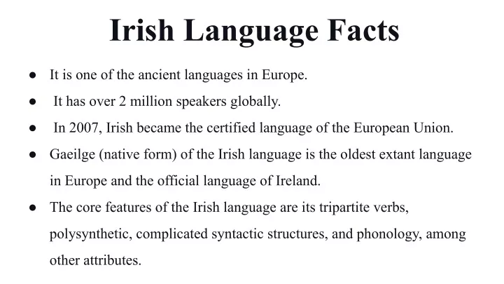 irish language facts