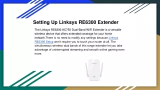 Setting Up Linksys RE6300 Extender