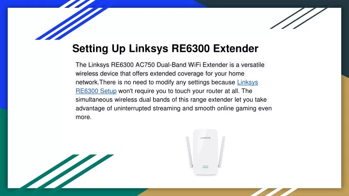 setting up linksys re6300 extender