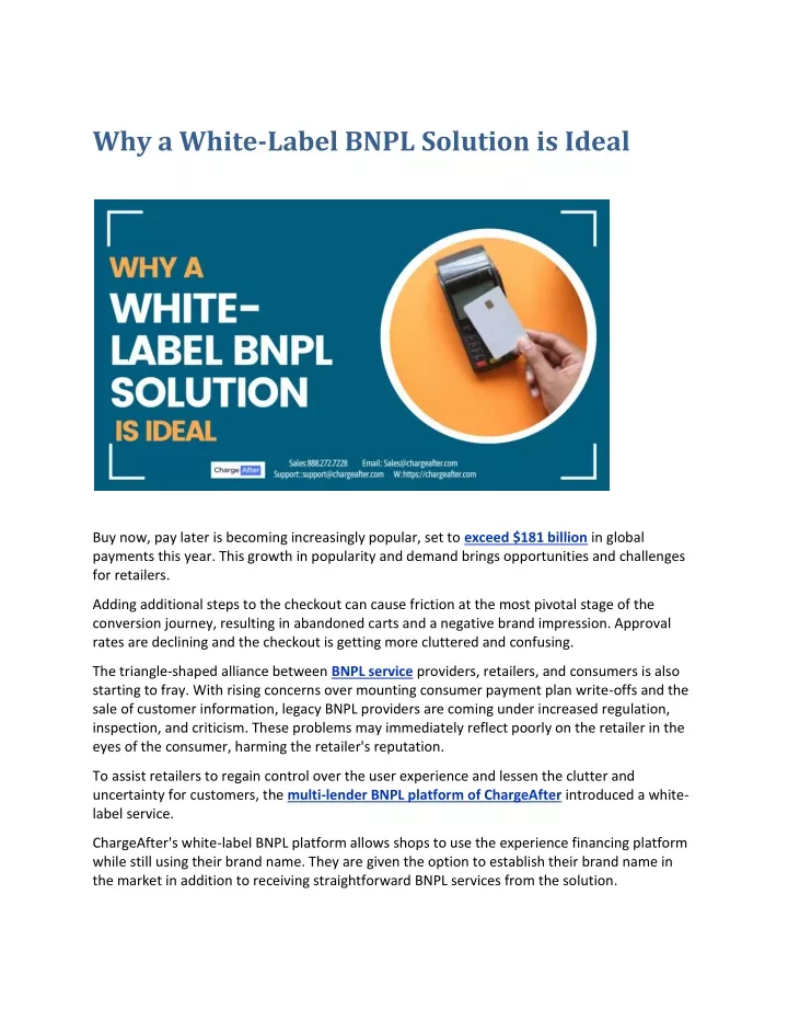 why a white label bnpl solution is ideal