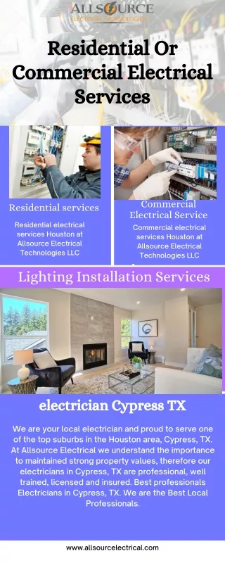 Residential or Commercial Electrical Services – Allsource Electrical