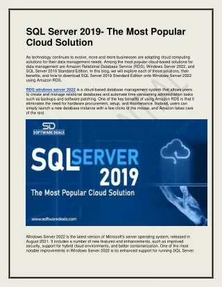 sql server 2019 the most popular cloud solution