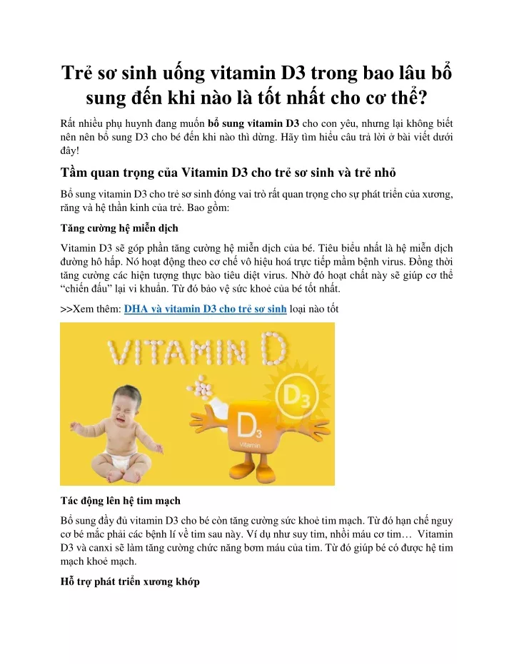 tr s sinh u ng vitamin d3 trong bao l u b sung