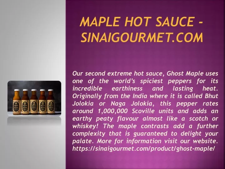 maple hot sauce sinaigourmet com