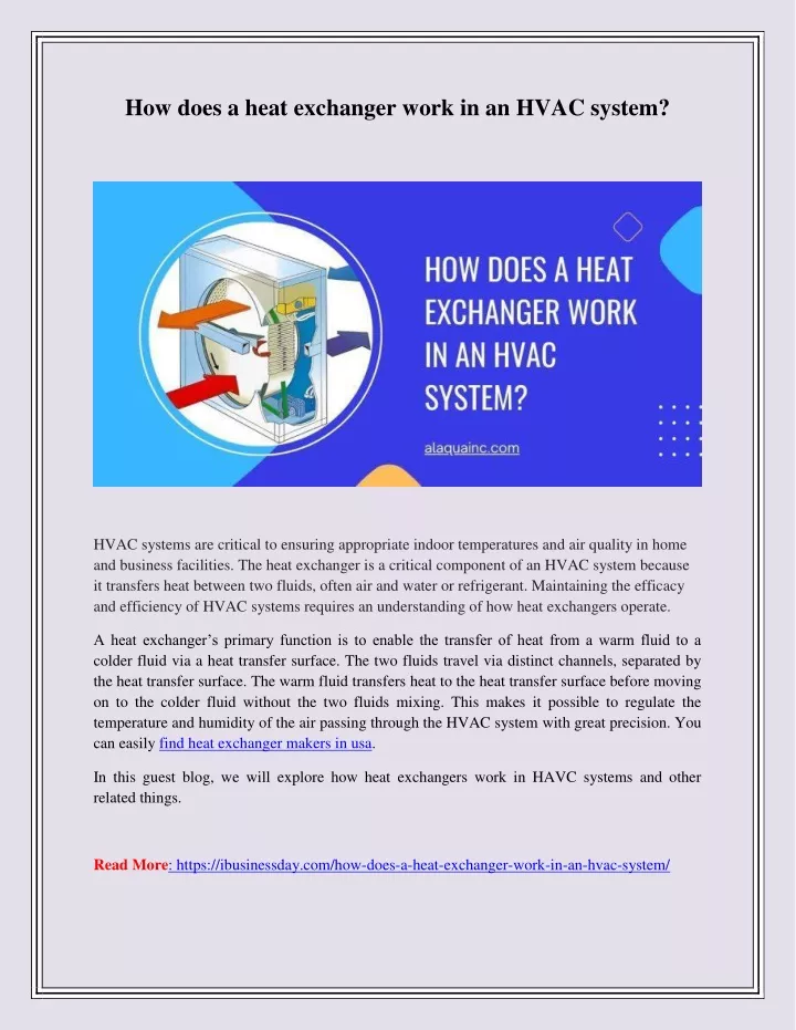 how does a heat exchanger work in an hvac system